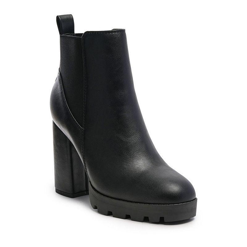 London Rag Bolt Womens Block Heeled Chelsea Boots Product Image