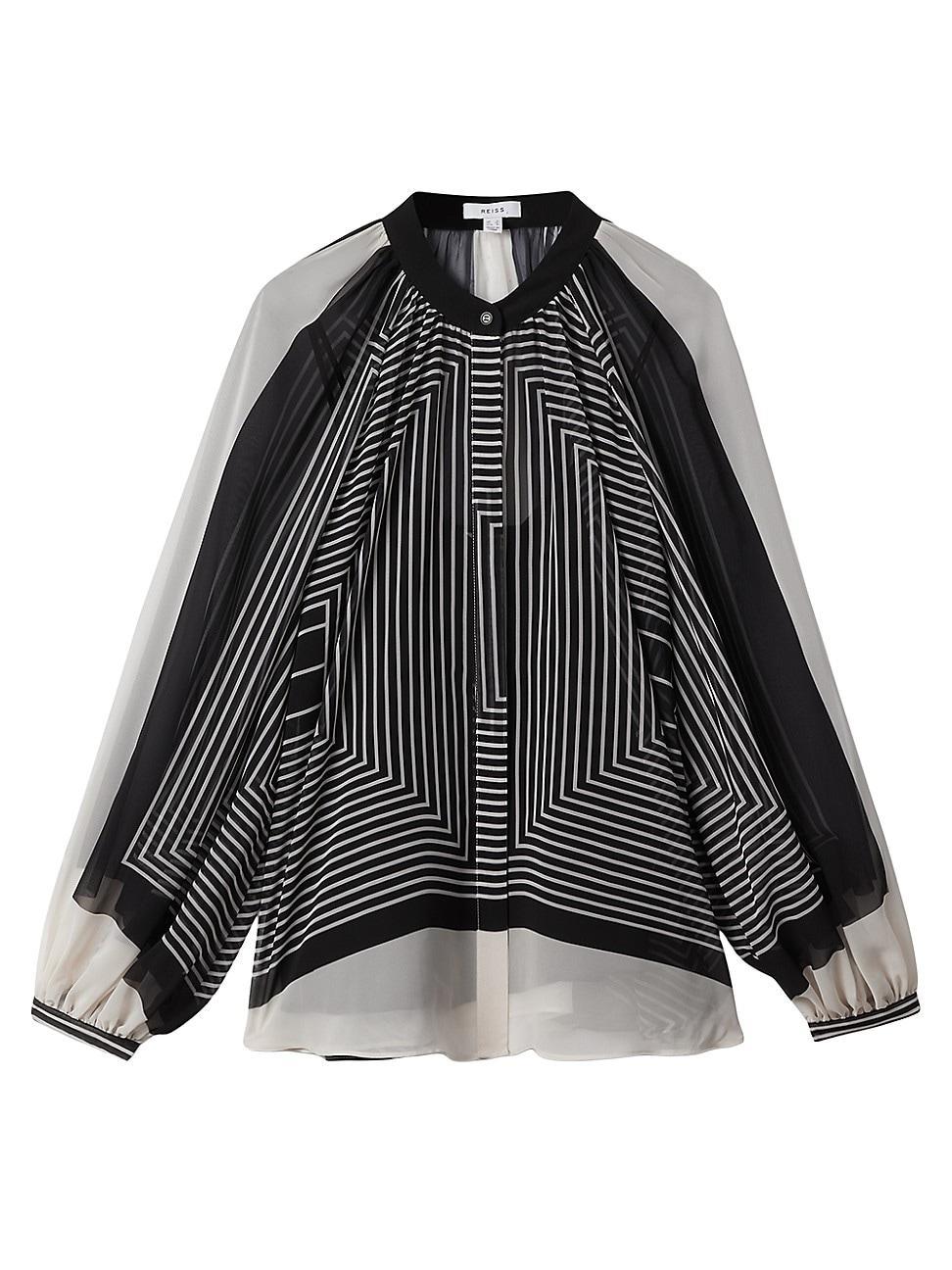 Reiss Charli Stripe Print Blouse Product Image