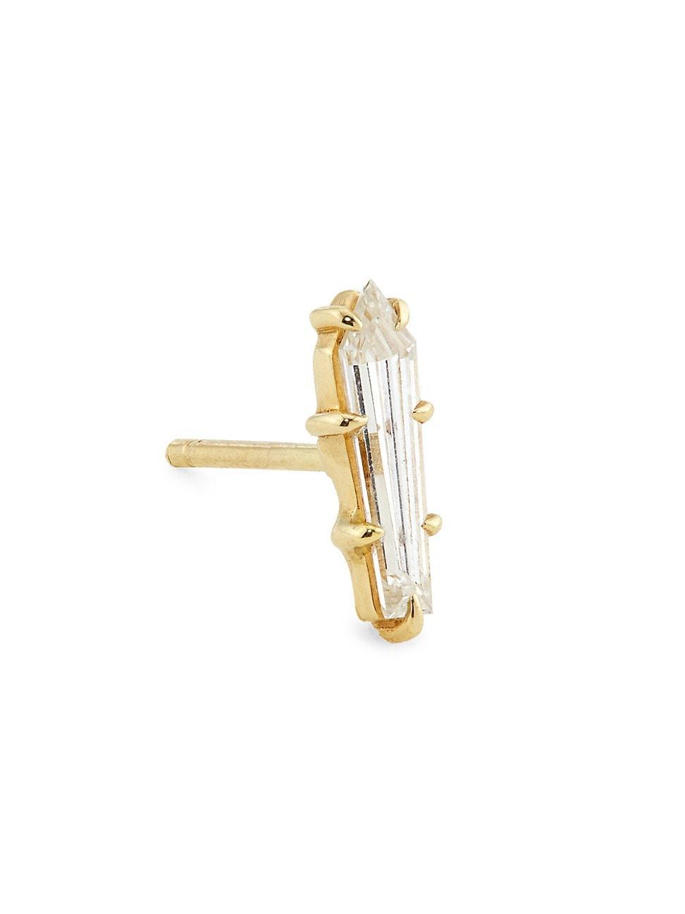 Womens 14K Yellow Gold & 0.10 TCW Diamond Stud Earring Product Image