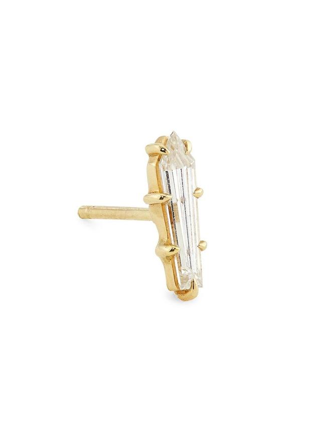 Womens 14K Yellow Gold & 0.10 TCW Diamond Stud Earring Product Image