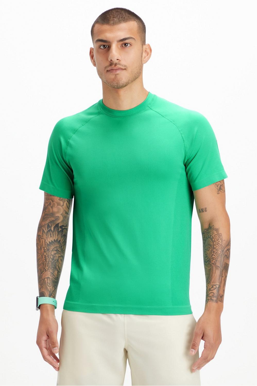 Fabletics Men The Training Day Tee male Essential Green Size M Product Image