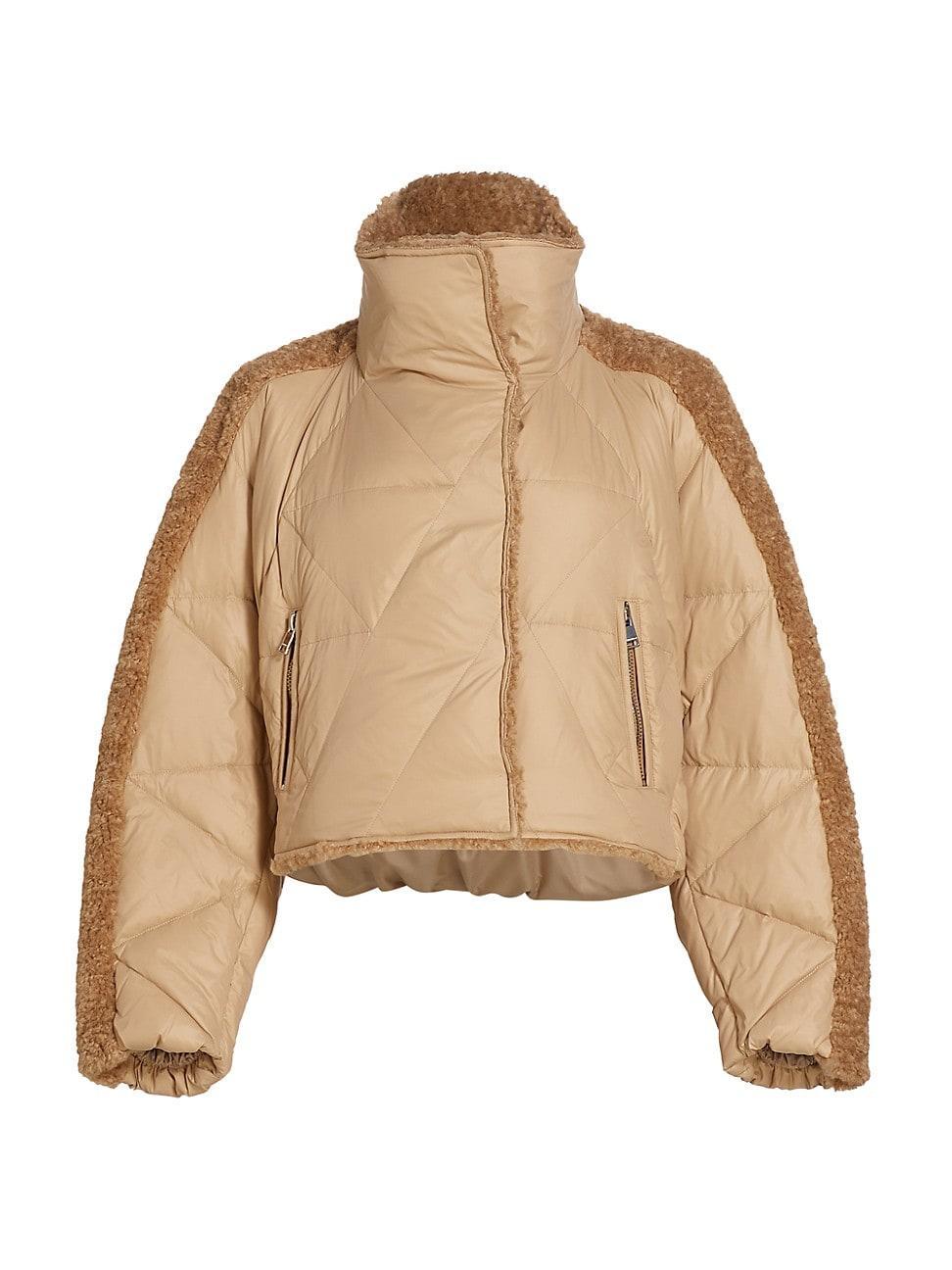 Womens Sharon Mix Media Down Puffer Jacket Product Image