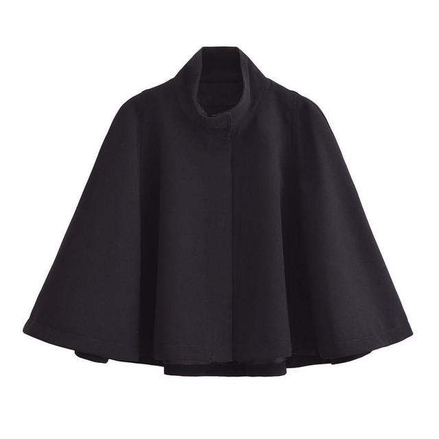 Stand Collar Plain Cape Product Image