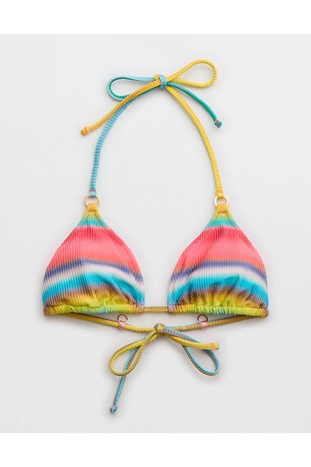 Aerie Shine Rib String Triangle Bikini Top Women's Product Image