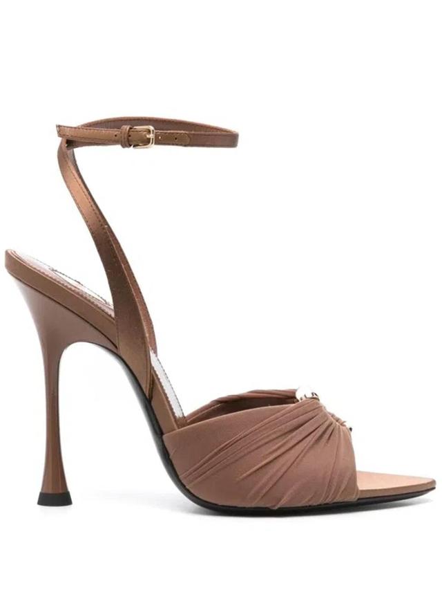 SAINT LAURENT 110mm Lola Sandals In Brown Product Image