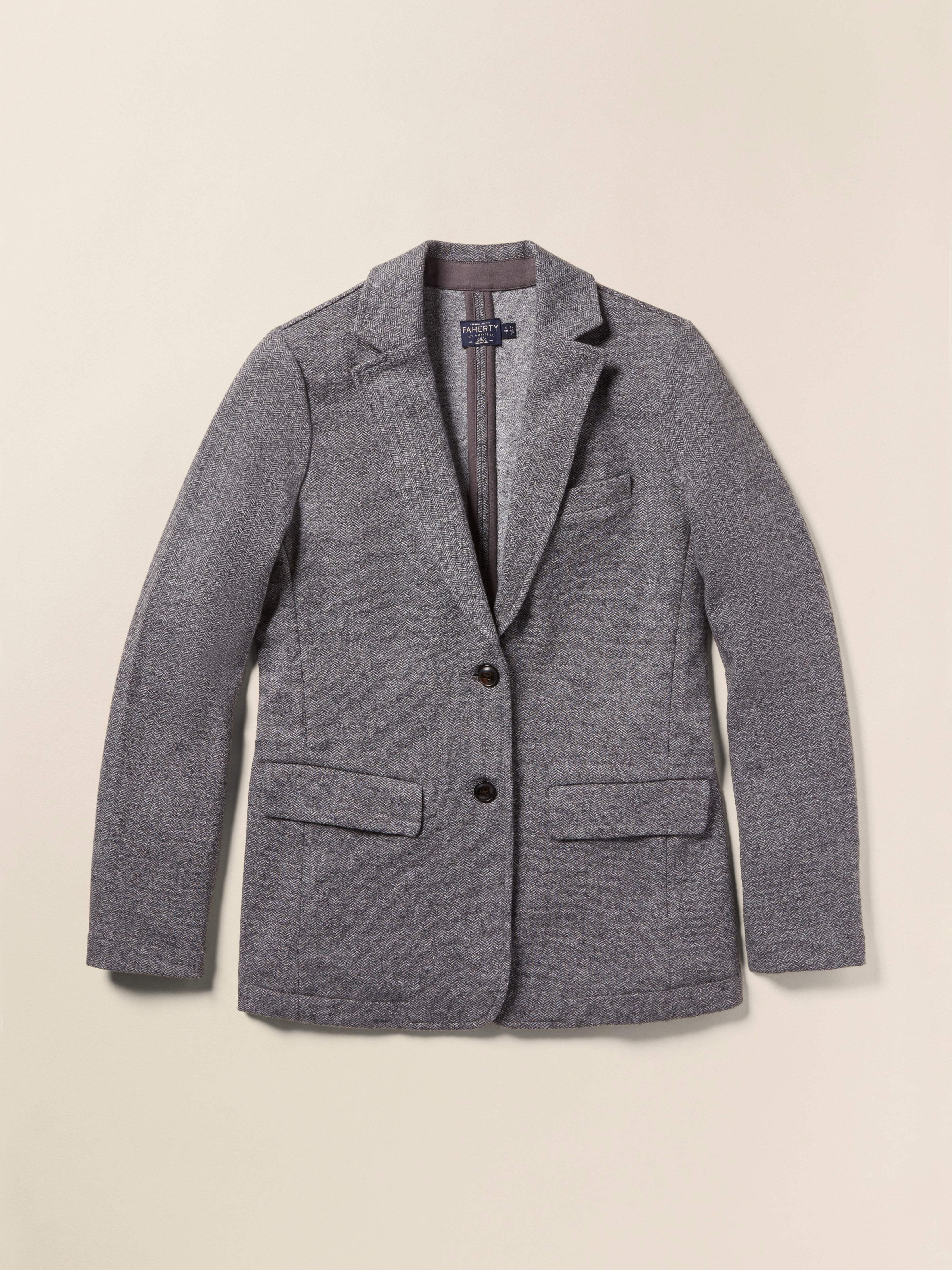 Inlet Knit Tweed Blazer - Steel Rock Herringbone Female Product Image