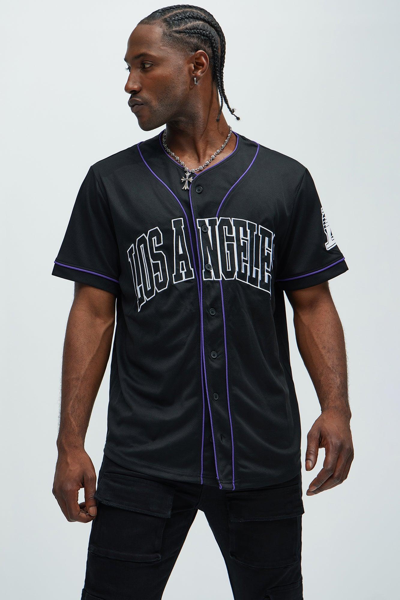 Los Angeles Lakers Baseball Jersey - Black Product Image