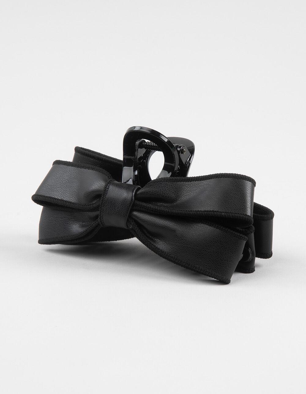 FULL TILT Faux Leather Bow Claw Clip Product Image