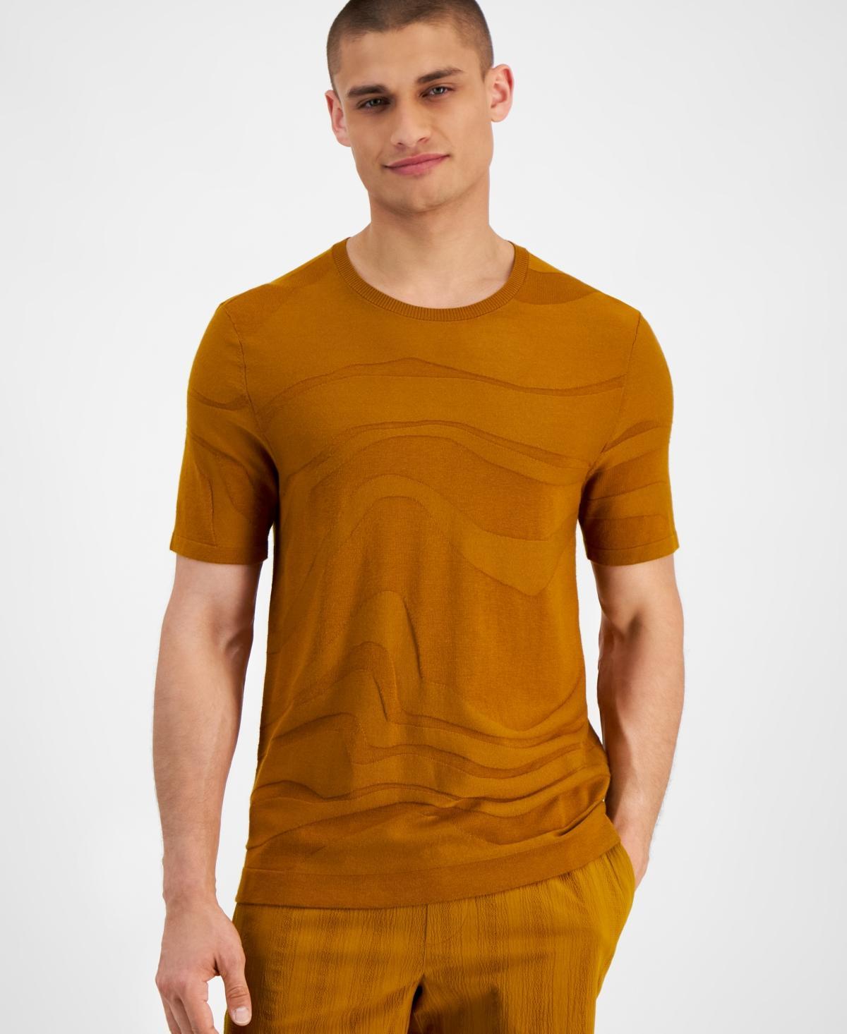 Alfani Mens Tonal Wave Jacquard T-Shirt, Created for Macys Product Image