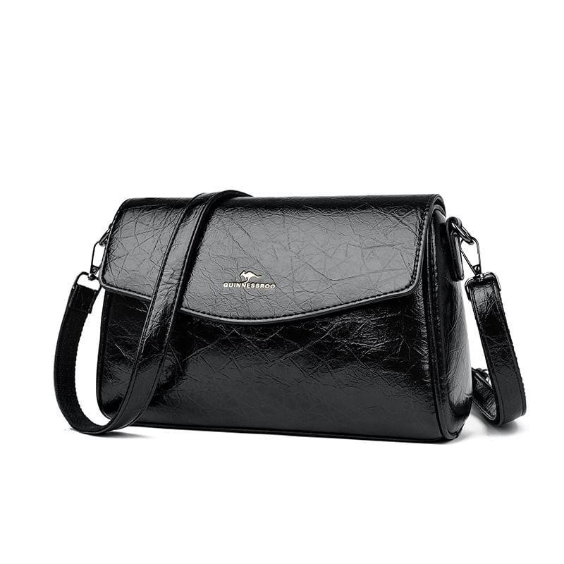 Faux Leather Flap Crossbody Bag Product Image