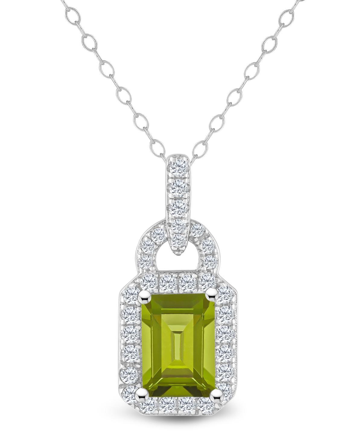 Celebration Gems Sterling Silver Citrine & White Topaz Accent Lock Pendant Necklace, Womens Product Image