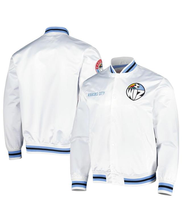 Mens Mitchell & Ness White Sporting Kansas City City Full-Snap Satin Jacket Product Image