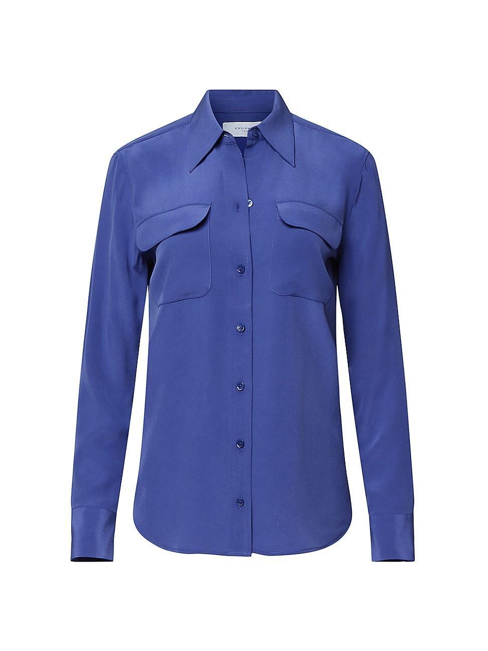 Womens Signature Slim Silk Shirt Product Image