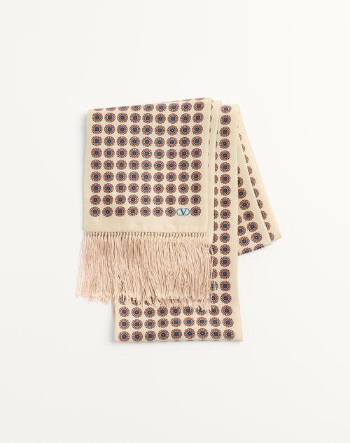 CHAMBER SILK BANDEAU SCARF WITH FRINGE Product Image