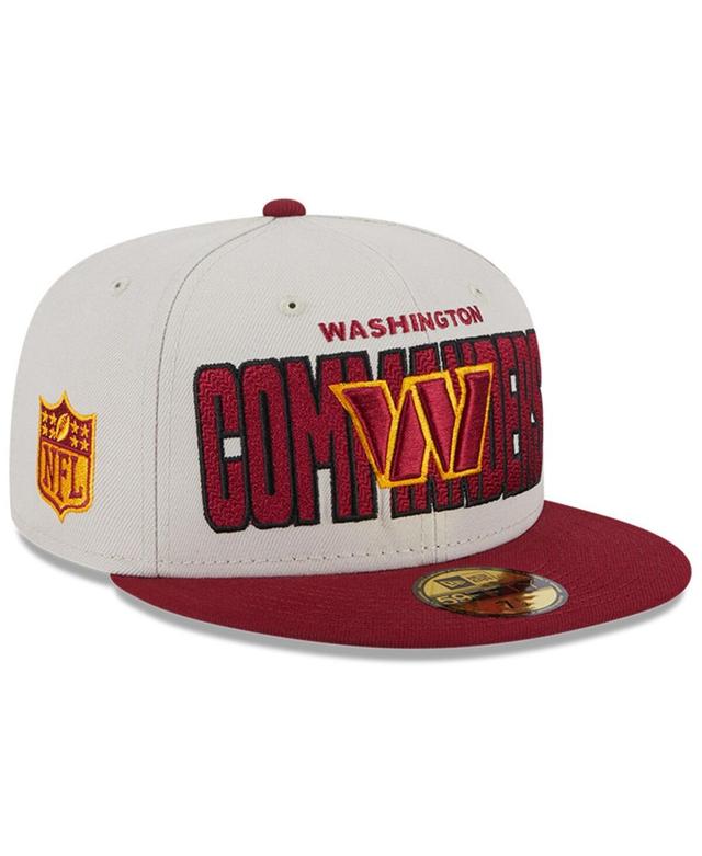 Men's New Era Stone/Burgundy Washington Commanders 2023 NFL Draft 9FIFTY Snapback Adjustable Hat Product Image