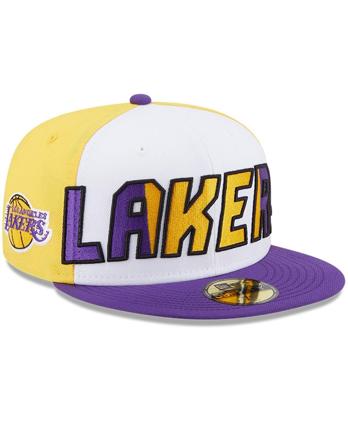 Mens New Era /Purple Los Angeles Lakers Back Half 9FIFTY Fitted Hat Product Image