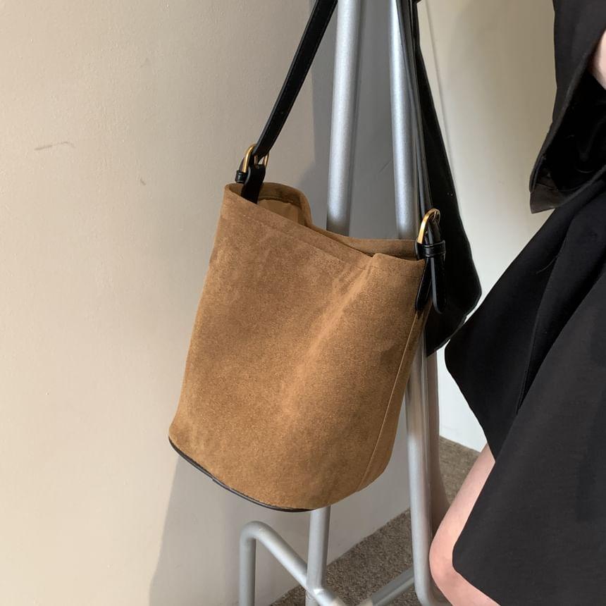 Set: Faux Suede Bucket Bag + Pouch Product Image