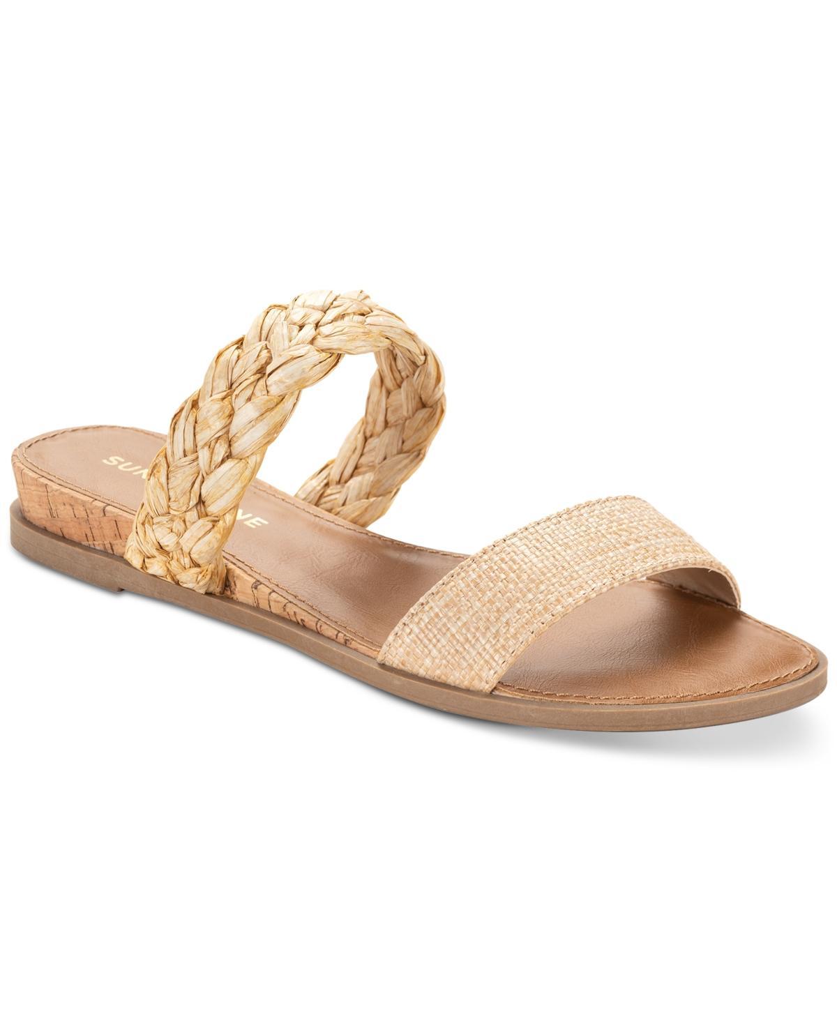 Sun + Stone Womens Easten Double Band Slide Flat Sandals, Created for Macys Product Image