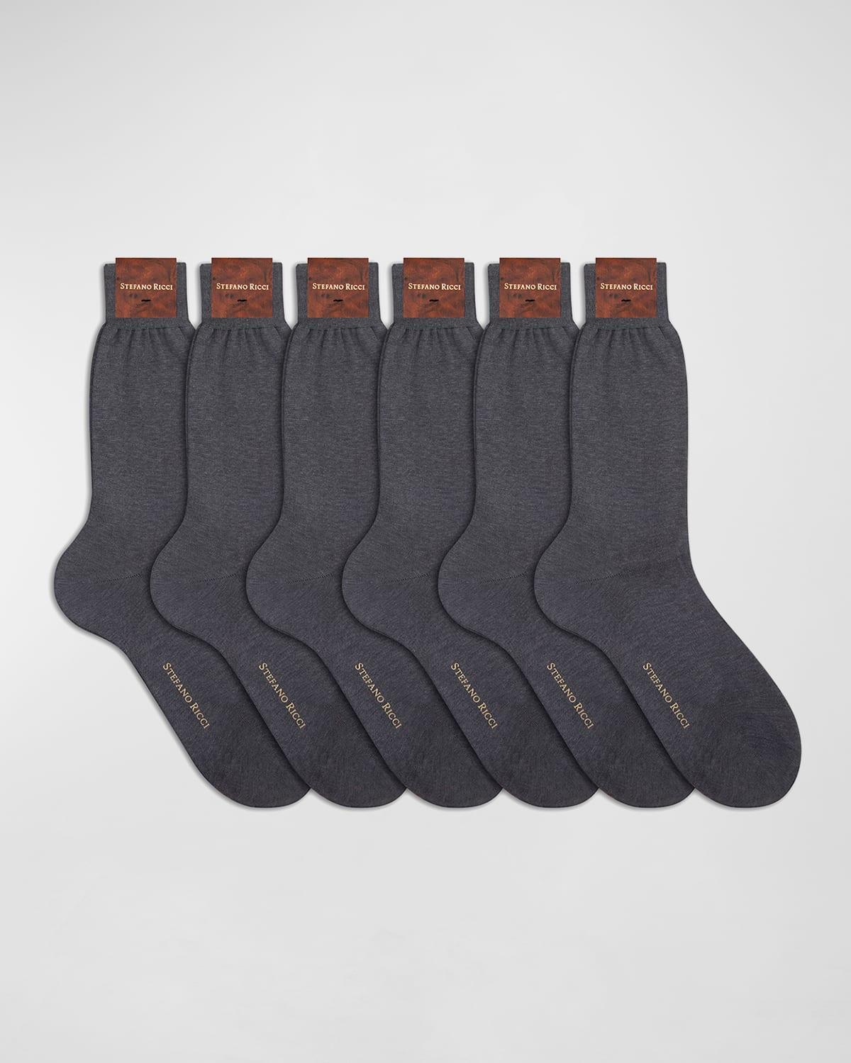 Mens 6-Pack Solid Cotton Socks Product Image