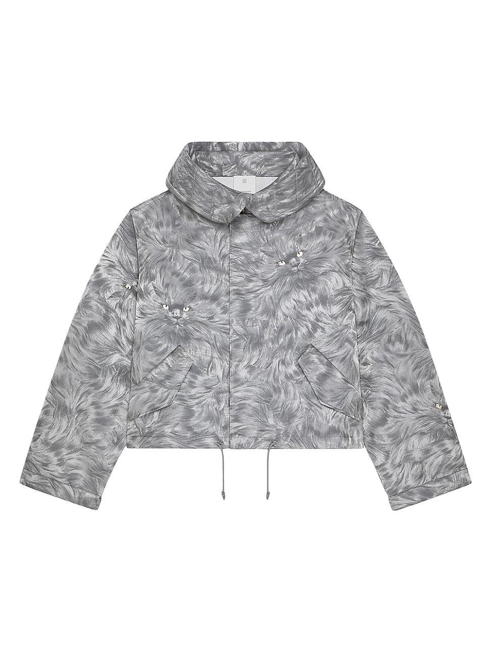 Mens Short Parka in Cat Jacquard Product Image