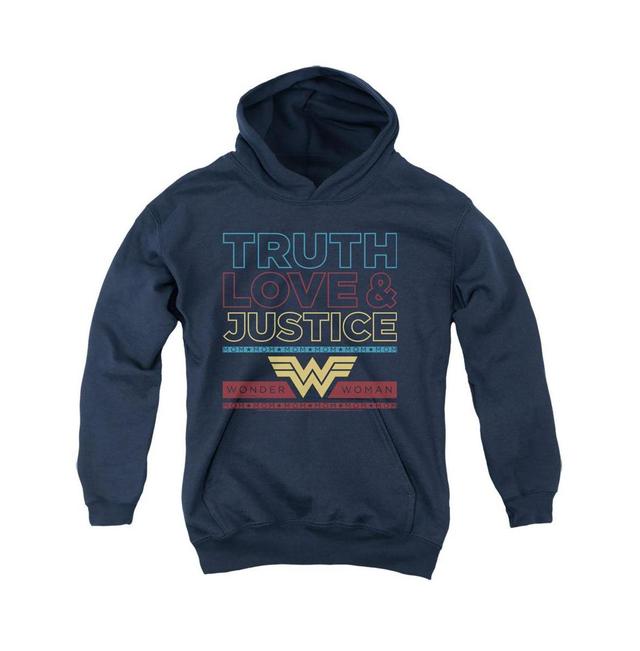 Wonder Woman Boys 84 Youth Truth Love Justice Pull Over Hoodie / Hooded Sweatshirt Product Image