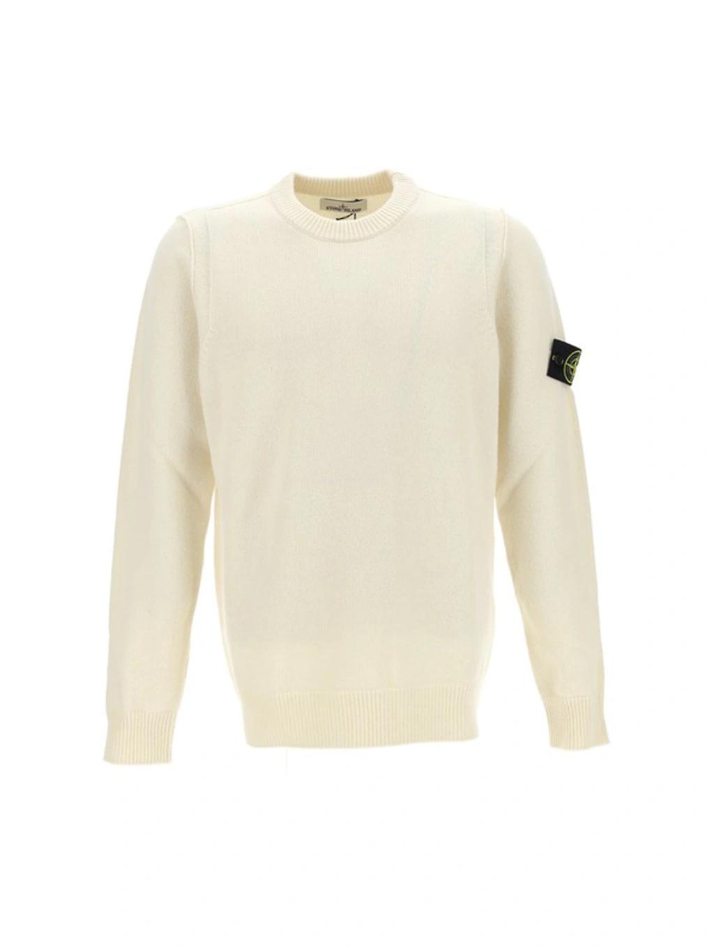 Logo Patch Crewneck Sweatshirt In White Product Image