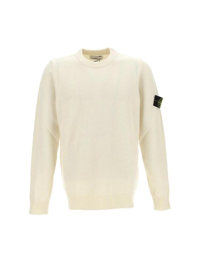 Logo Patch Crewneck Sweatshirt In White Product Image