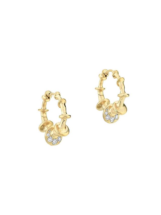 Womens Continuum Moment III Chrona 18K Yellow Gold & 0.63 TCW Natural Diamond Hoop Earrings Product Image