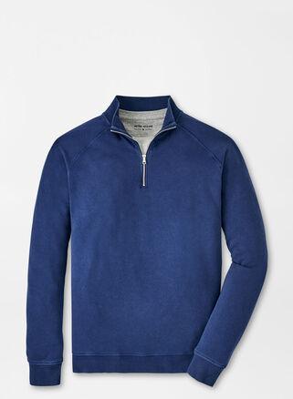 Peter Millar Mens Lava Wash Quarter-Zip | Color: Washed Navy | Size: XXL Product Image