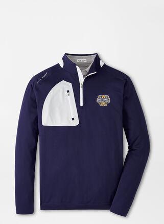 Peter Millar Mens Michigan National Champion Verge Performance Quarter-Zip | Color: Navy | Size: S Product Image