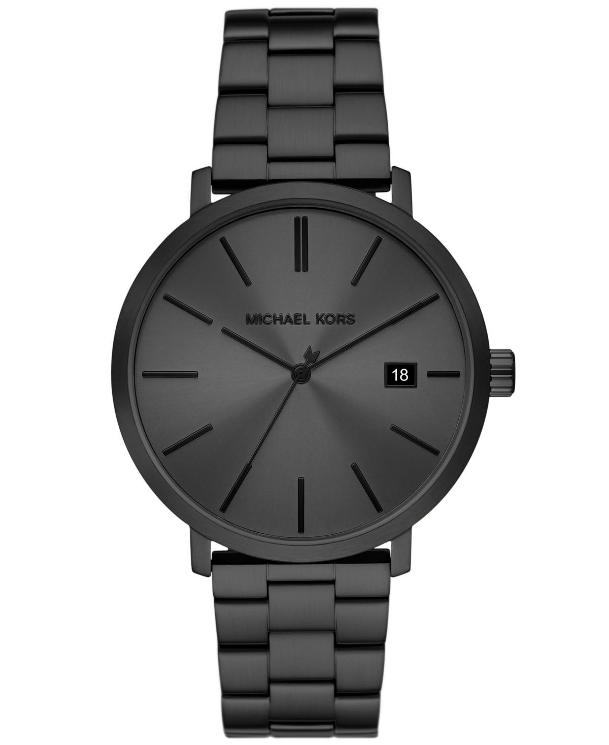 Michael Kors Mens Blake Three-Hand Date Black Stainless Steel Bracelet Watch Product Image