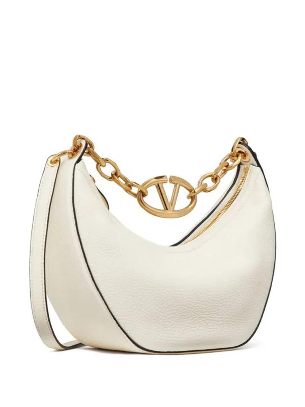 VALENTINO GARAVANI Neutral Vlogo Moon Small Shoulder Bag In Ivory Product Image