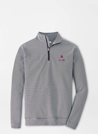 Peter Millar Mens Alcorn State Perth Mini-Stripe Performance Pullover | Color: Black / White | Size: 3XL Product Image