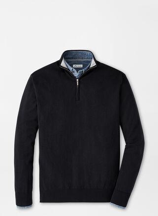 Peter Millar Mens Whitaker Quarter-Zip Sweater | Color: Black | Size: M Product Image