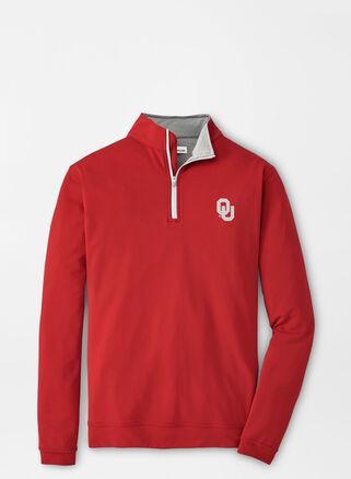 Peter Millar Mens Indiana Perth Performance Quarter-Zip | Color: Crimson | Size: 3XL Product Image