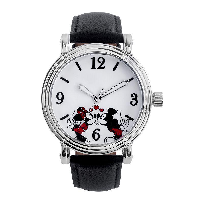 Disneys Mickey & Minnie Mouse Womens Vintage-Style Watch Black Product Image