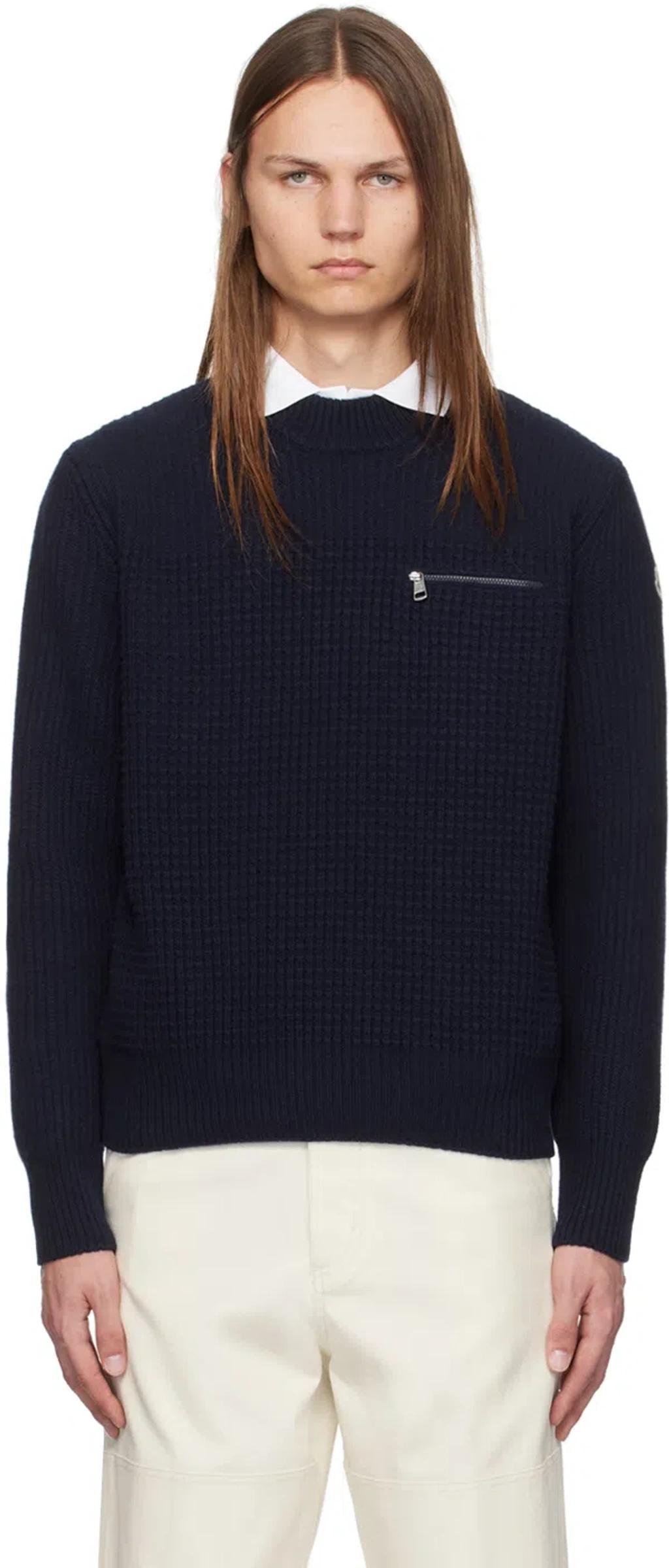 Virgin Wool & Cashmere Sweater In Blue Product Image