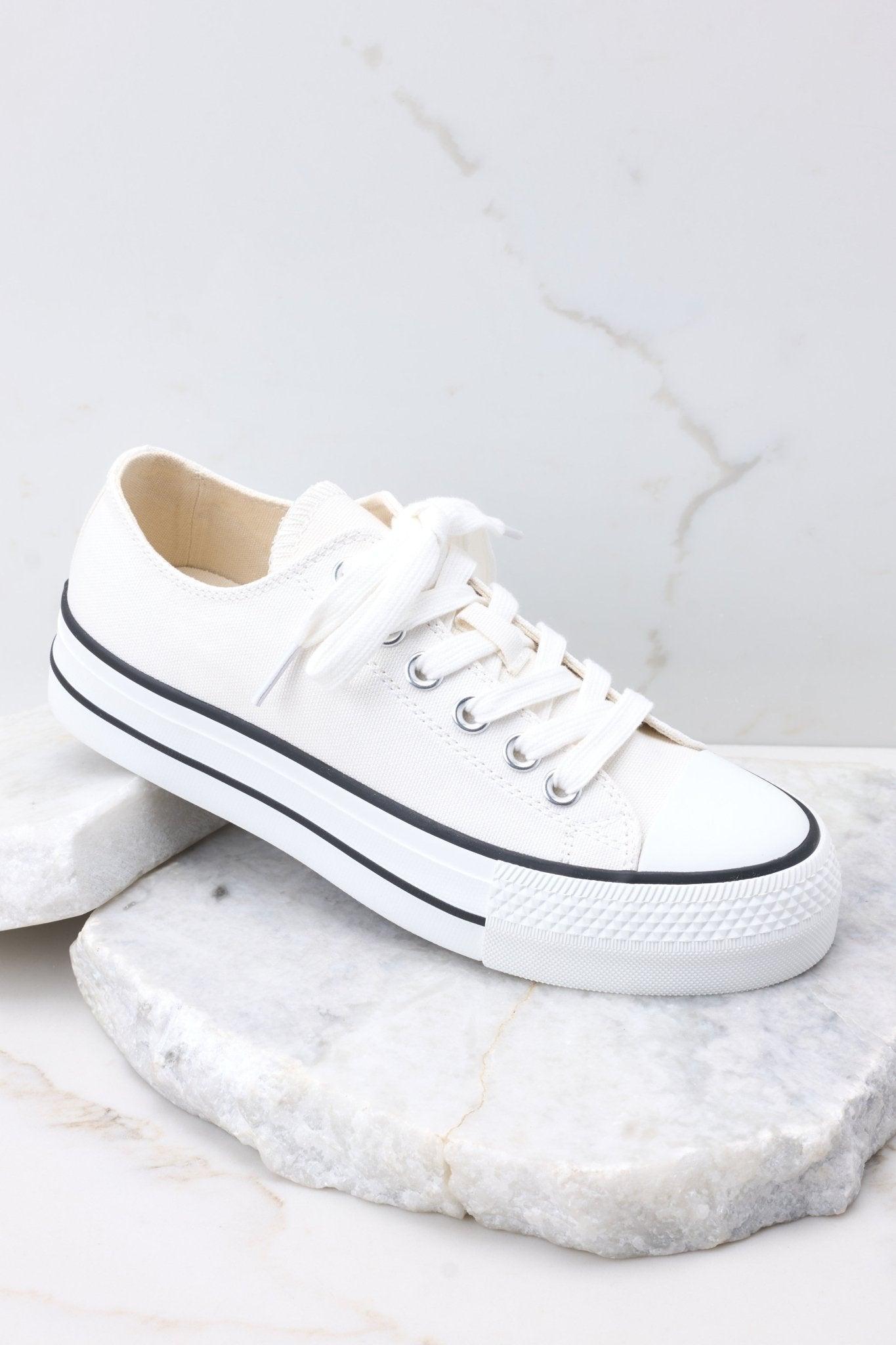 Steppin' Higher White Platform Sneakers Product Image