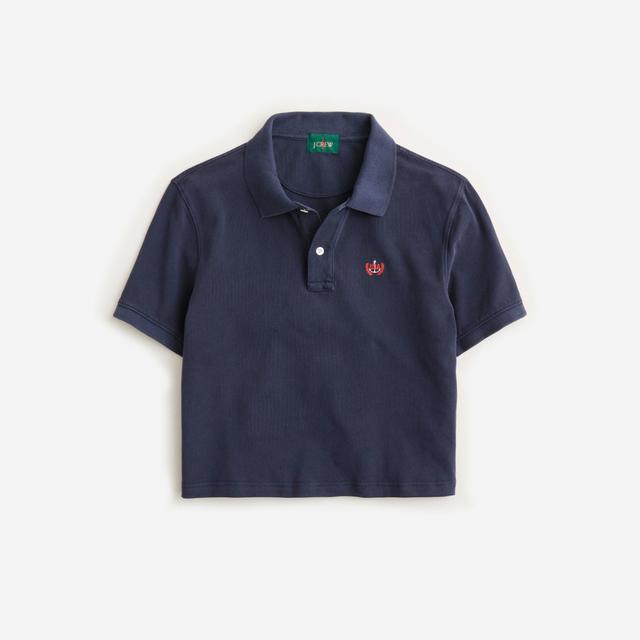 Limited-edition USA Swimming® X J.Crew cropped piqué polo shirt Product Image