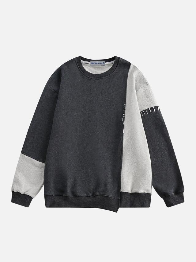 Aelfric Eden Asymmetrical Patchwork Sweatshirt Product Image