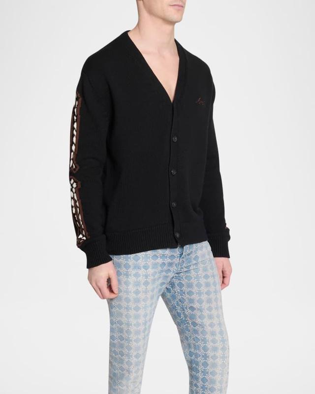 Mens Leopard Bones Cardigan Product Image