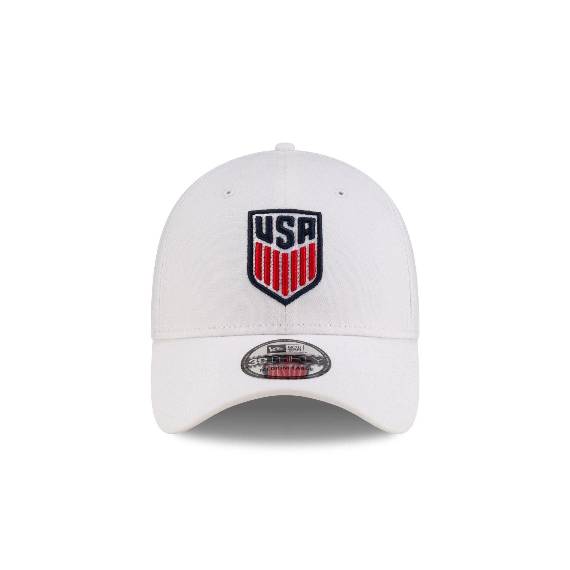 US Soccer White 39THIRTY Stretch Fit Hat Male Product Image