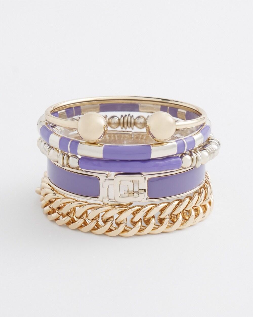 Purple Colorblock Stretch Bracelet Product Image