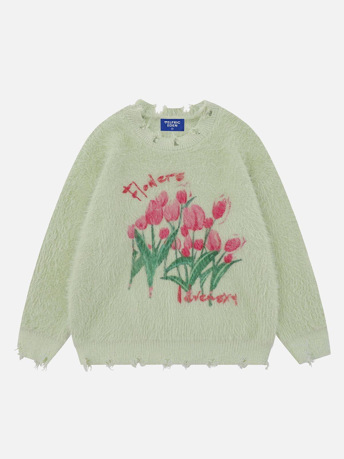 Aelfric Eden Distressed Flower Sweater Product Image