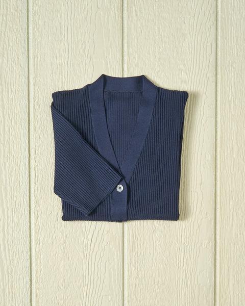 Haven Short Sleeve Knit Cardigan in Navy Product Image