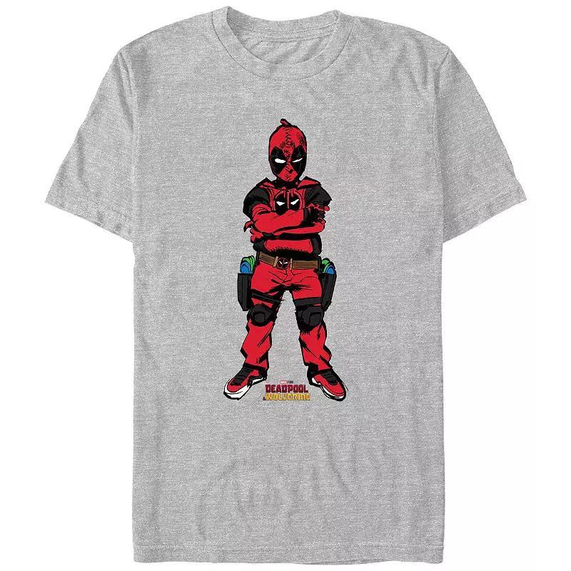 Mens Marvel Deadpool And Wolverine Kidpool Poster Graphic Tee Athletic Grey Product Image