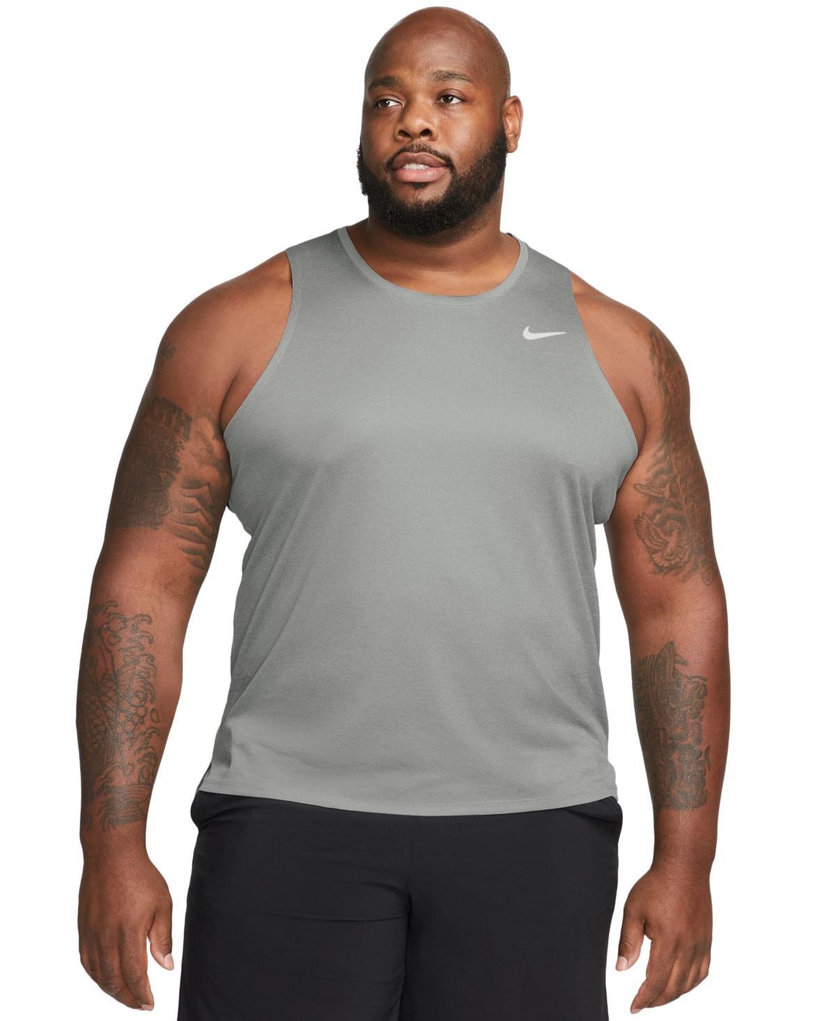 Nike Mens Miler Dri-fit Running Tank - Particle Grey Product Image