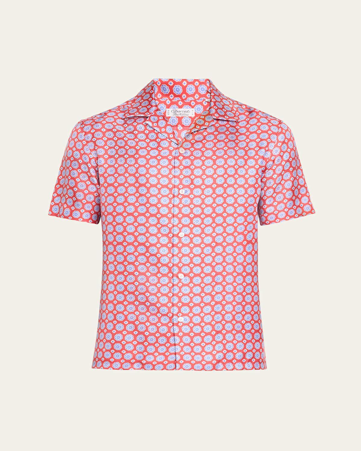 Mens Silk Medallion Camp Shirt Product Image