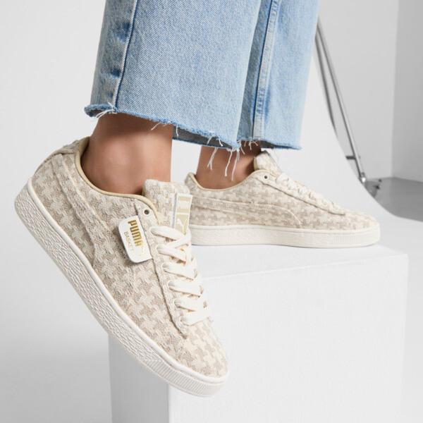 PUMA Basket Seaside Drills Women's Sneakers in Alpine Snow/White Product Image