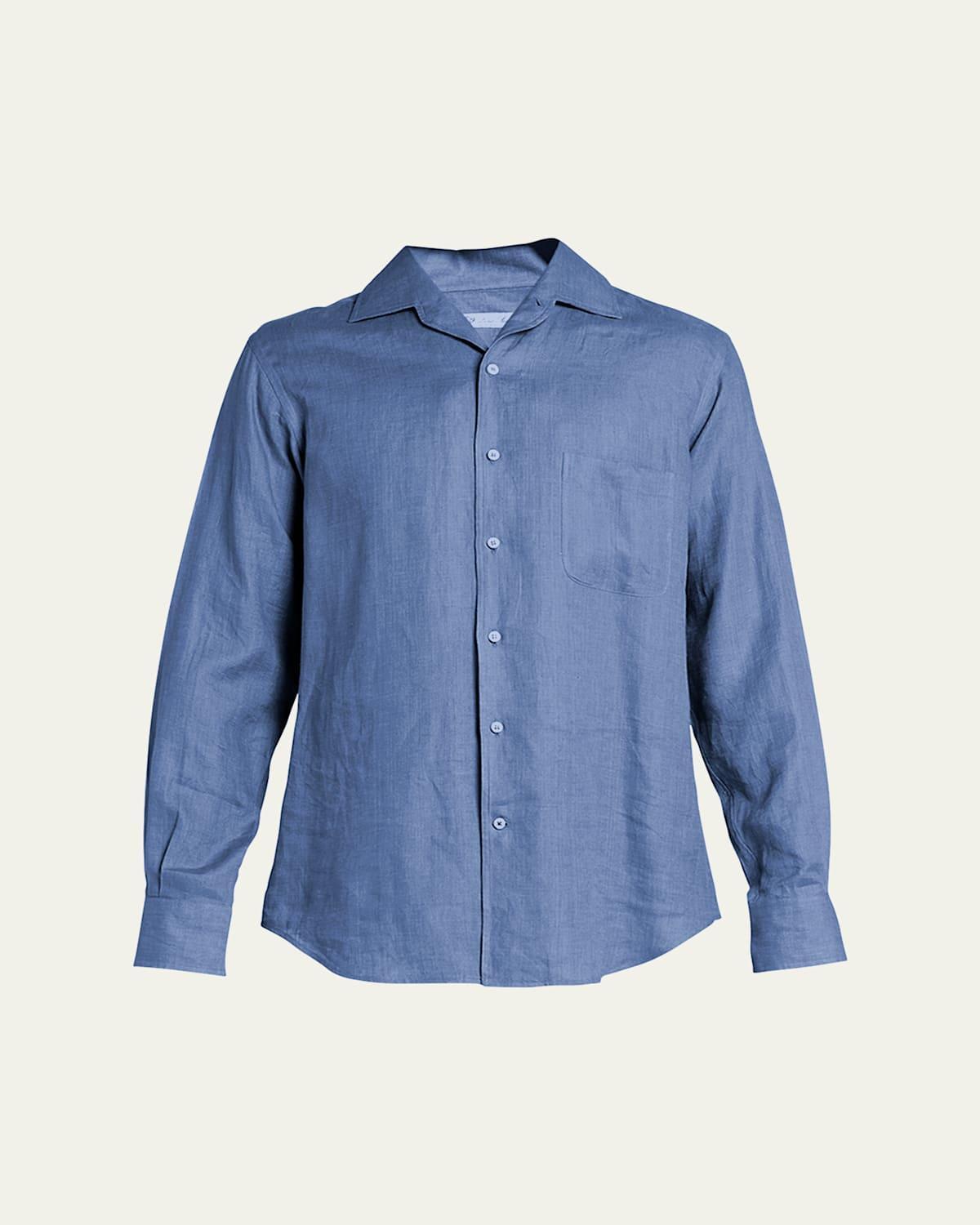 Mens Andre Long-Sleeve Linen Shirt Product Image